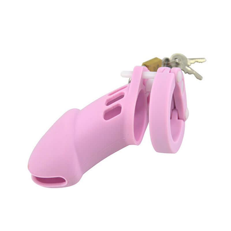 Pink Silicone Chastity Cage - Large